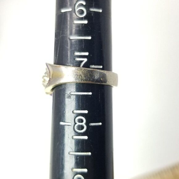 Vintage Sterling Silver Purple Rhinestone Gold Overlay Ring, Size 7, Estate - Picture 6 of 10